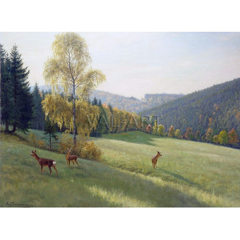 РЕПРОДУКЦИИ НА КАРТИНИ Поляна със сърни (1905)